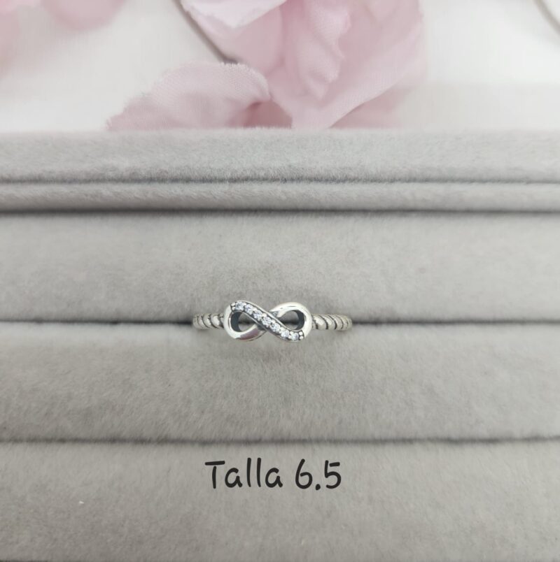 Anillo pandora, infinito centro talla 6.5