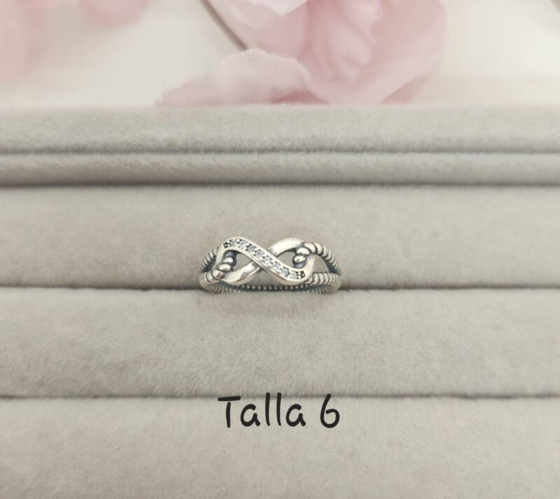 Anillo imitación Pandora, infinito T6