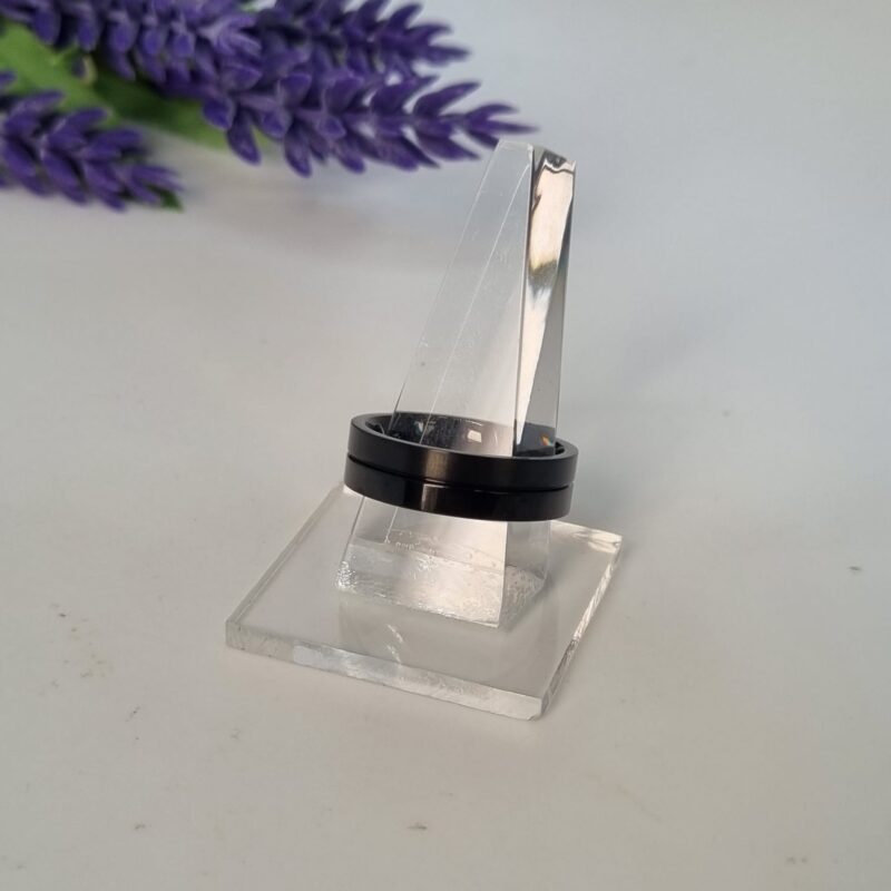 Anillo banda negra, acabado mate, T8